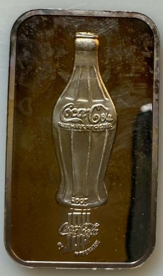 . 999 1 Oz Fine Silver Bar 75th Anniversary Of Coca - Cola Coke Terre Haute Indiana