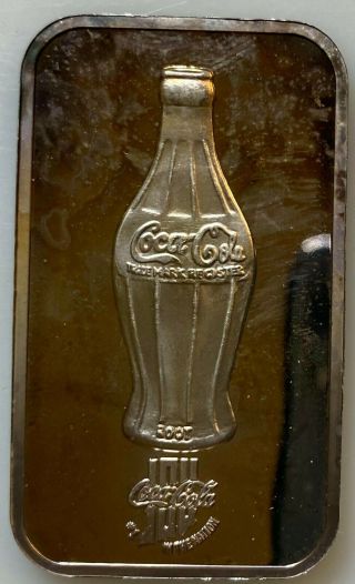 . 999 1 oz Fine Silver Bar 75th Anniversary of Coca - Cola Coke Terre Haute Indiana 3