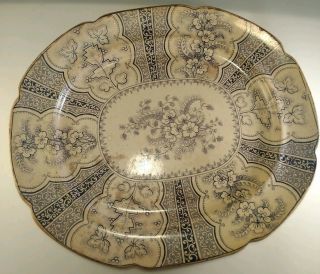 Ridgway Imperial Stone Water Lilly Lily Large Transferware Platter C.  1835