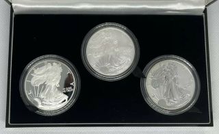 2006 Silver American Eagle 3 Coin 20th Anniversary Box Set With Cert Of Auth