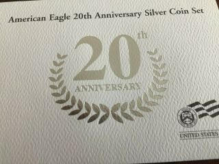 2006 SILVER American EAGLE 3 - COIN 20TH ANNIVERSARY Box Set with 2