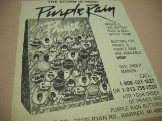 Prince Purple Rain The Storm Is Here 1984 Music Biz Promo Trade Advert
