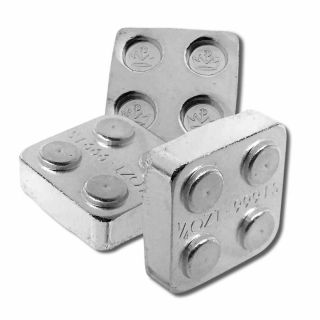 16 - 1/4 Oz.  999 Fine Silver Building Block Bars (2x2) - Connect Blocks Together