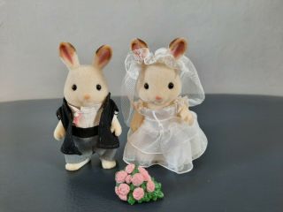 Sylvanian Families Bride And Groom Wedding Rabbit Figure In