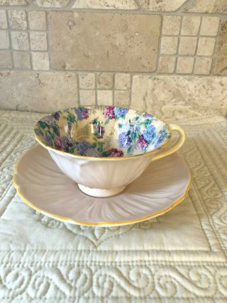 Shelley China Oleander Cup And Saucer - Chintz