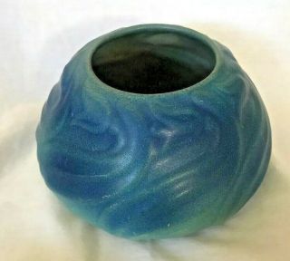 Van Briggle Pottery Arts And Crafts Bowl / Centerpiece / Vase / Planter - Blue