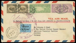 1929 Lz 127 Los Angeles Ca Zeppelin Air Flight To Germany 569 (2),  570 (2),  C9