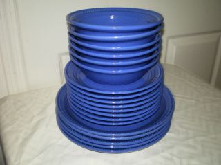 19 Pc Dansk Craft Colors Blueberry Dinner Salad Plates & Soup/cereal Bowls Blue