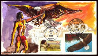 Scott 2542 $14.  00 Eagle Express Mail C131 Wild Horse Hand Painted Fdc 1 Of 35