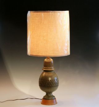 Bitossi Pottery Londi Vase Italian Raymor Ceramic Green 1960s Lamp