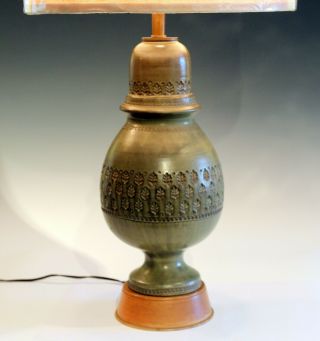 Bitossi Pottery Londi Vase Italian Raymor Ceramic Green 1960s Lamp 2