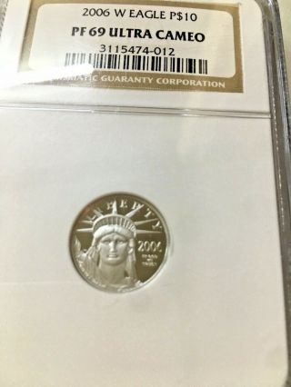 2006 W Platinum Eagle P$10,  Pf 69 Ultra Cameo