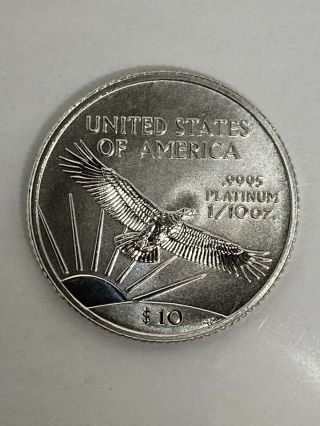 1999 1/10 Oz U.  S.  Platinum Eagle.  9995 Fine 10$ (BU) 2