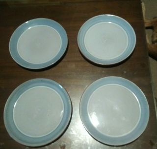 4 Denis Vibert Pine Tree Kiln,  Maine 8 " Redware Salad Side Bread Plates