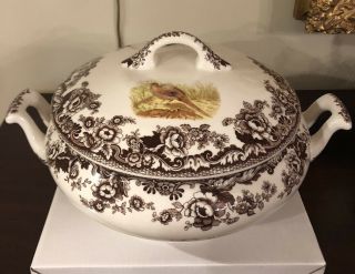 Spode Woodland S3422 - A11 Covered Vegetable Bowl Dish & Lid Rabbit Ducks,