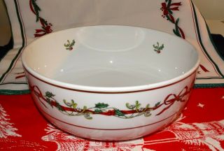 Royal Worcester Holly Ribbons 10 " Round Serving Bowl - Made In England