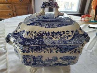 Spode - England Blue Italian Countryside Porcelain Soup Tureen And Lid
