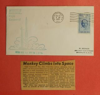 1961 Monkey Atlas Missile Launch Patrick Afb Fl,  News Clip