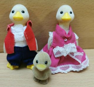 Vintage 1985 Sylvanian Families Puddleford Duck Family Figures Retired