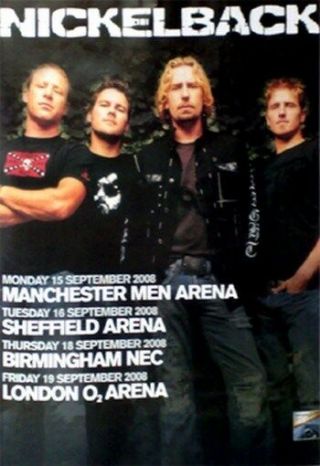 Nickelback Tour Poster Rare Hot 24x36