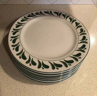 Williams Sonoma Anfora Verde Dinner Chop Plates,  Set Of 8 -