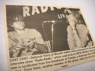 Blondie Debbie Harry Chris Stein In Set Of Radio Radio 1980 Music Biz Pic/text
