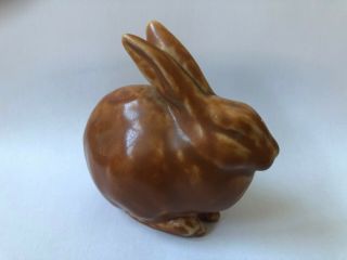 Rookwood Pottery cinnamon brown rabbit paperweight Arts & Crafts 1930 2