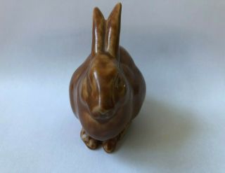 Rookwood Pottery cinnamon brown rabbit paperweight Arts & Crafts 1930 3