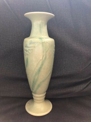 Vintage Roseville Art Pottery Cremona Green Vase Arts Crafts Art Nouveau 361 - 12