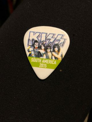 Kiss South America 2015 Tour Eric Singer Guitar Pick Signed Drums Catman 40th