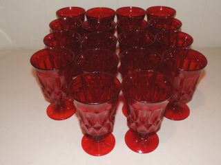 Lovely Set Of Eighteen (18) Noritake Perspective Ruby Red Iced Tea Glasses