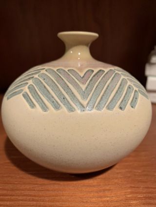Rookwood Pottery Contemporary Hand Thrown Vase - Hand Decorated One Of A Kind 4”