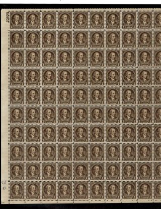 Scott 704,  1/2c Stamp Washington Bicentennial Sheet Of 100 Mnh Og Bcv $45