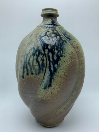 Ben Owen Iii North Carolina Pottery Cobalt Blue & Salt Glaze Pot