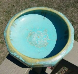 Fulper Pottery Bowl Jade Green Mottled Crystalline Glaze Signed Arts And Crafts