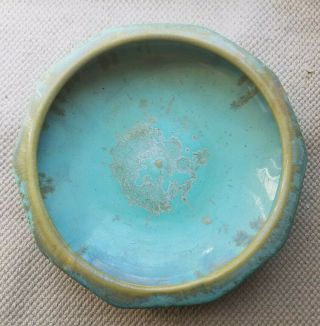 Fulper Pottery Bowl Jade Green Mottled Crystalline Glaze Signed Arts and Crafts 2