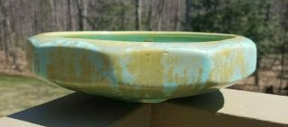Fulper Pottery Bowl Jade Green Mottled Crystalline Glaze Signed Arts and Crafts 3