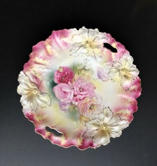 Rs Prussia Cake Plate Carnation Mold Marked