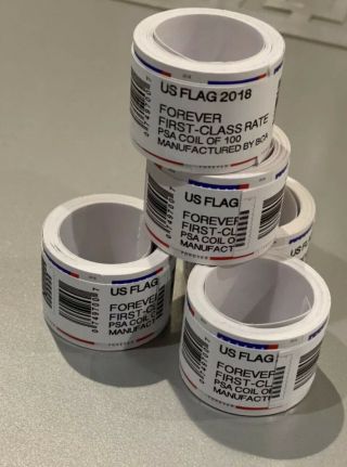 1 Roll Of 100 Usps Us Flag 2018 Forever Stamps