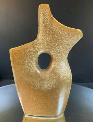 Vintage Red Wing Ceramic Vase W/ Cut - Through Hole Designed By Belle Kogan B 2316