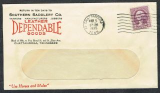 USA 1935 Advertising Cover SOUTHERN SADDLERY CO Chattanooga Tennessee 2