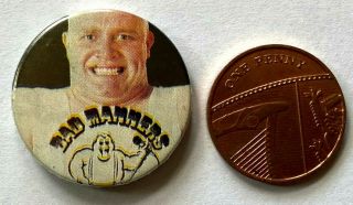 BAD MANNERS - Old OG Vtg 1980`s Button Pin Badge 25mm Ska 2 Tone Skinhead 2