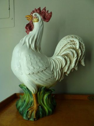 Large Vtg Rooster Italian Ceramic 21.  5 " Fine Italy Sculpture