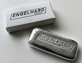 Engelhard 5 Oz.  999 Silver Poured Bar Australia - With Serial Number And Box