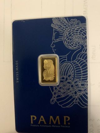 Pamp Suisse Gold 2.  5 Grams Au 999.  9 Fine Fortuna Bar
