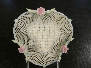 Irish Belleek 4 - Strand Flowered Basket (1980 - 1989)