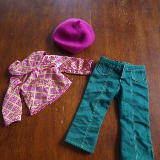 American Girl Ivy Ling Doll Meet Outfit Pants Beret Shirt Top Retired