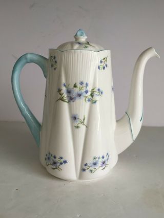 Vintage Shelly Fine Bone China Blue Rock 13591 Teapot 8.  25 " Tall