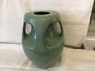 Vintage Large Royal Haeger Matte Green Mid Century Vase In Teco Style