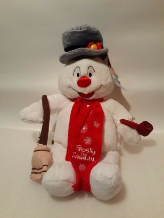 Build - A - Bear Workshop Frosty The Snowman Broom Scarf Lights Up With Tags